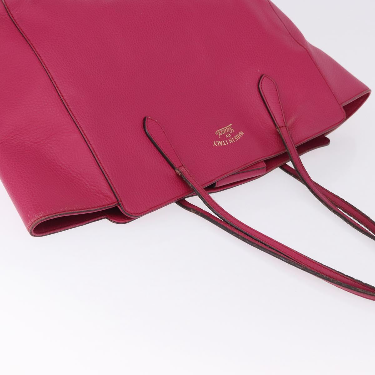 GUCCI Tote Bag Leather Pink Gold 354397 Auth ka1133