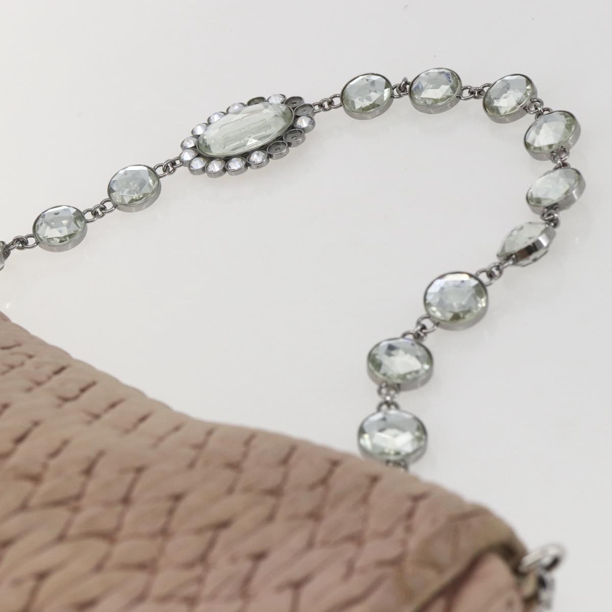 Miu Miu Shoulder Bag Leather Silver Pink Auth ka1134
