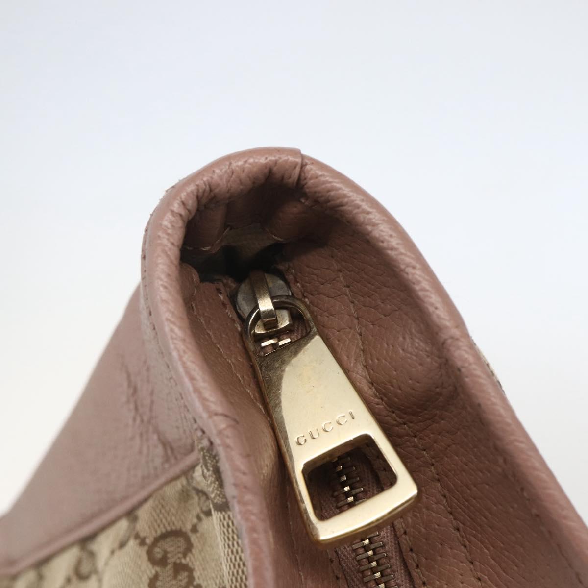 GUCCI GG Canvas Tote Bag Beige Gold 323671 Auth ka1137