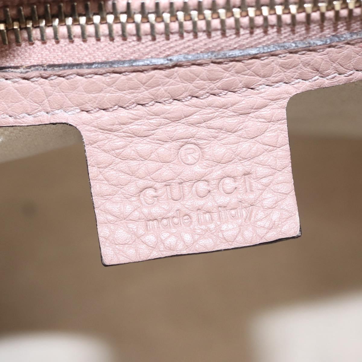 GUCCI Bamboo Hand Bag Leather 2way Pink Gold 353124 Auth ka1138