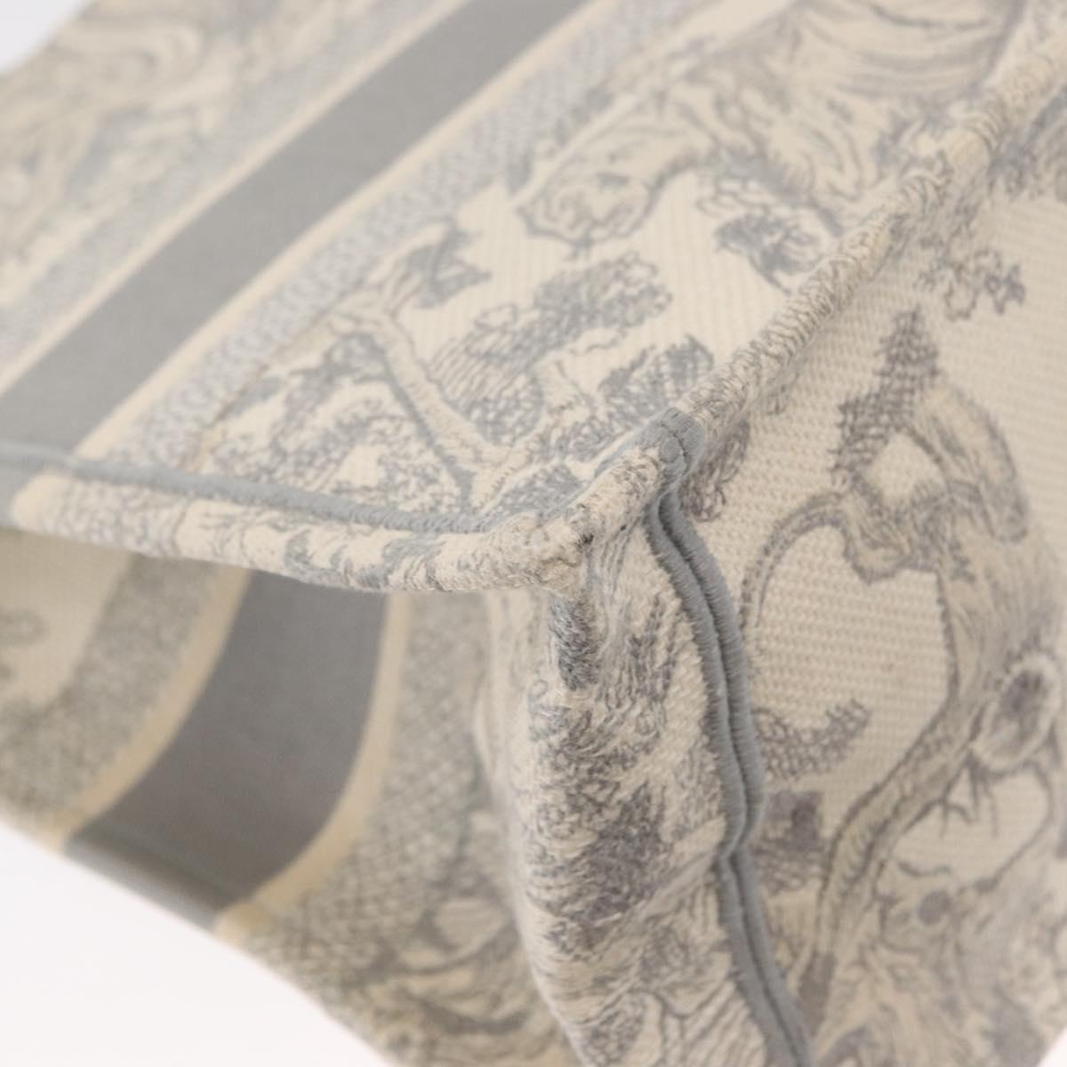 Christian Dior Toile De Jouy Book Tote Hand Bag Canvas Gray Auth ka113A