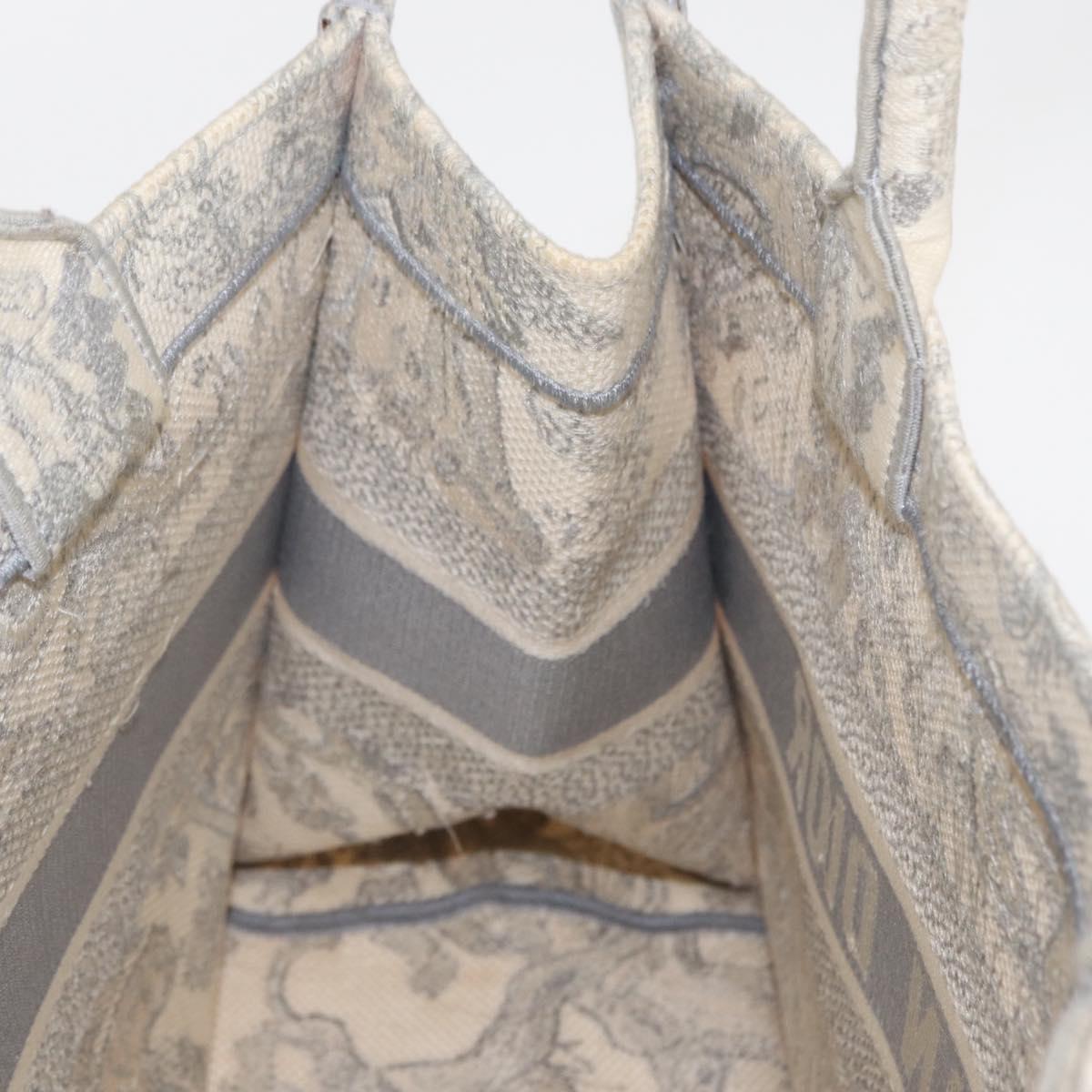 Christian Dior Toile De Jouy Book Tote Hand Bag Canvas Gray Auth ka113A