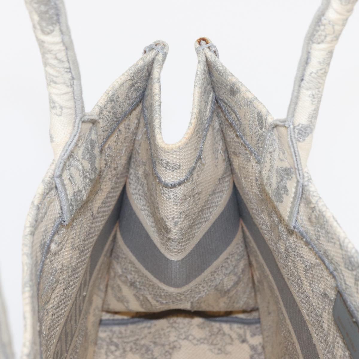 Christian Dior Toile De Jouy Book Tote Hand Bag Canvas Gray Auth ka113A