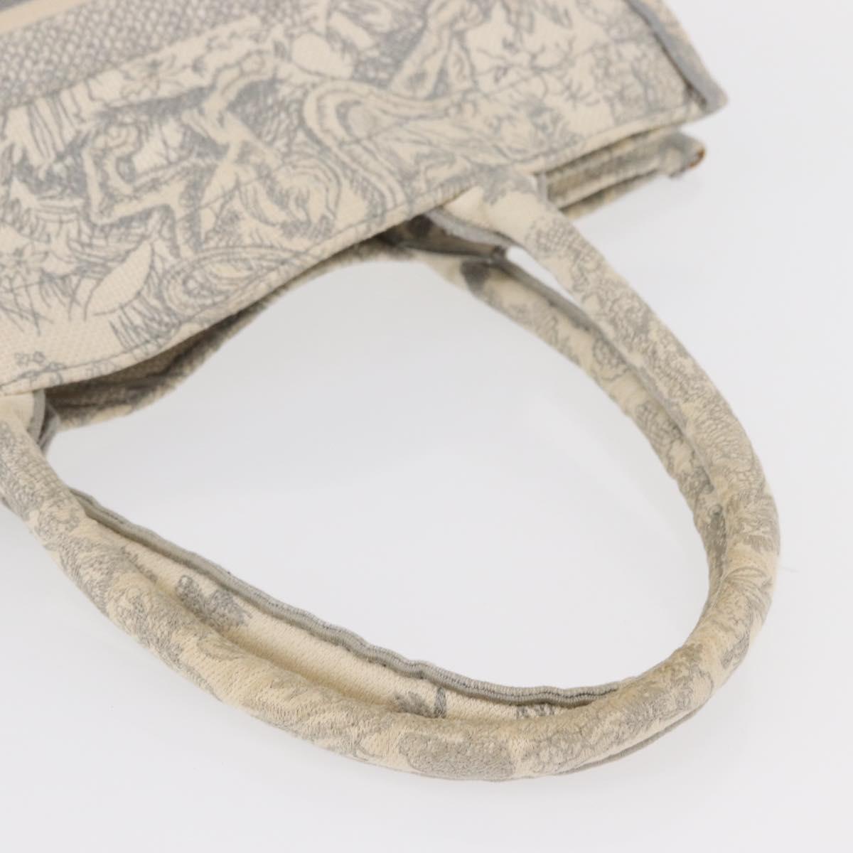 Christian Dior Toile De Jouy Book Tote Hand Bag Canvas Gray Auth ka113A