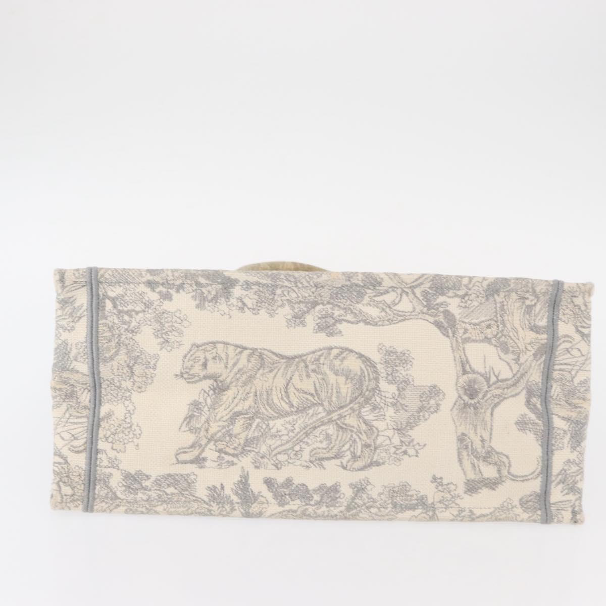 Christian Dior Toile De Jouy Book Tote Hand Bag Canvas Gray Auth ka113A