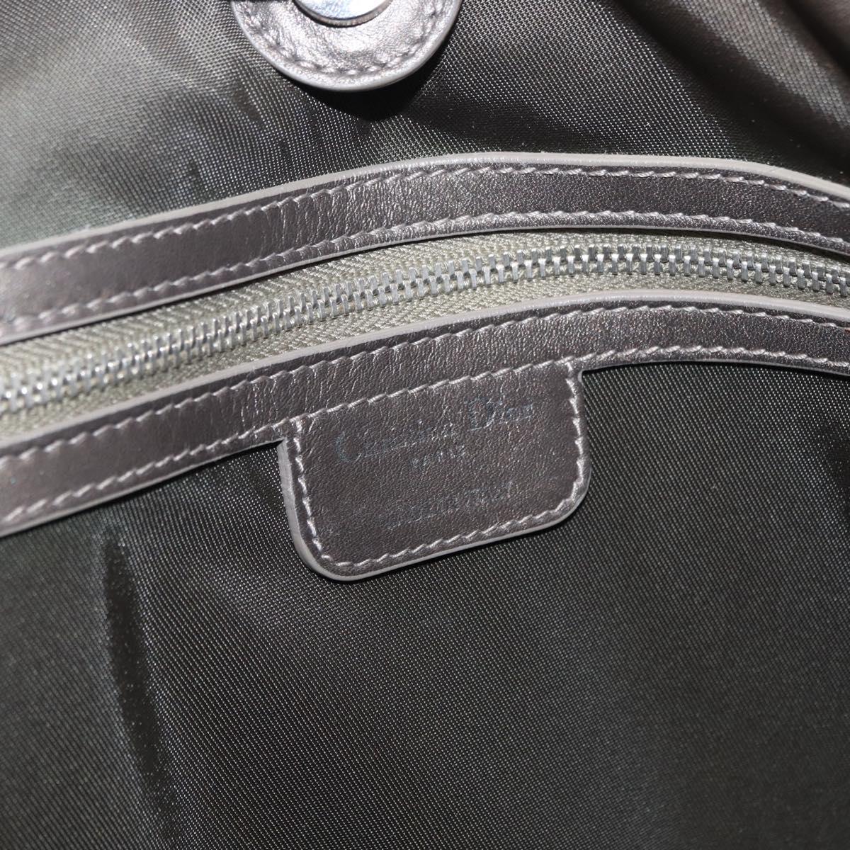 Christian Dior Canage Tote Bag Coated Canvas Silver tone Auth ka114