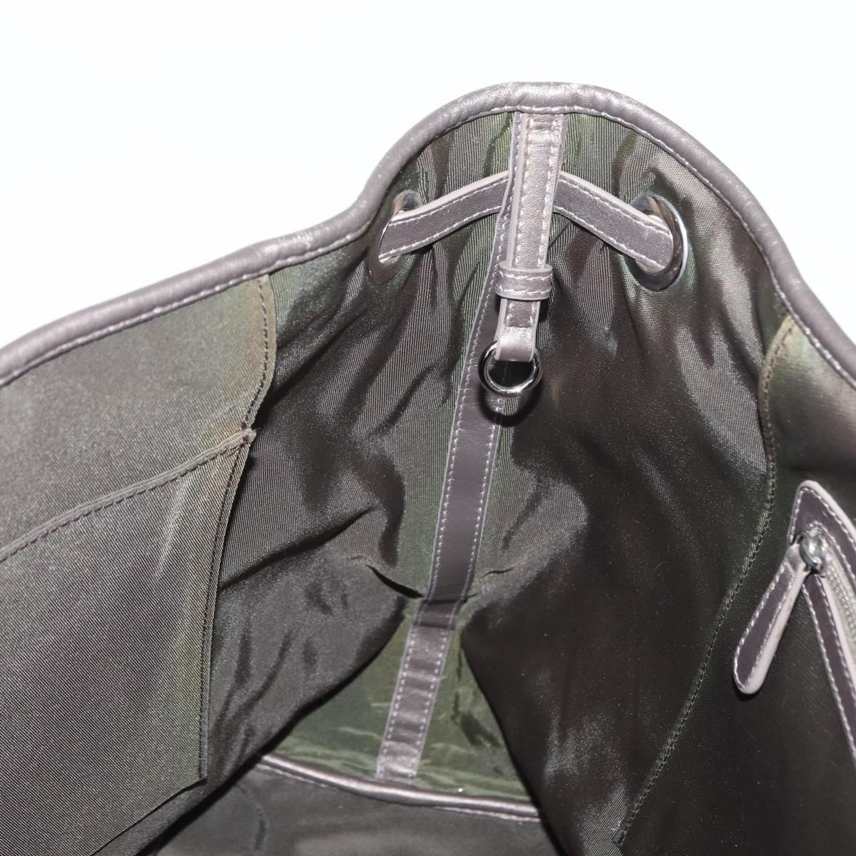 Christian Dior Canage Tote Bag Coated Canvas Silver tone Auth ka114