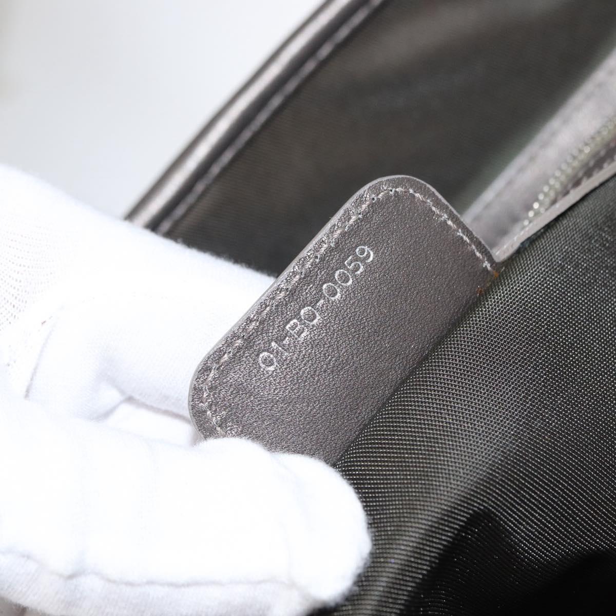 Christian Dior Canage Tote Bag Coated Canvas Silver tone Auth ka114