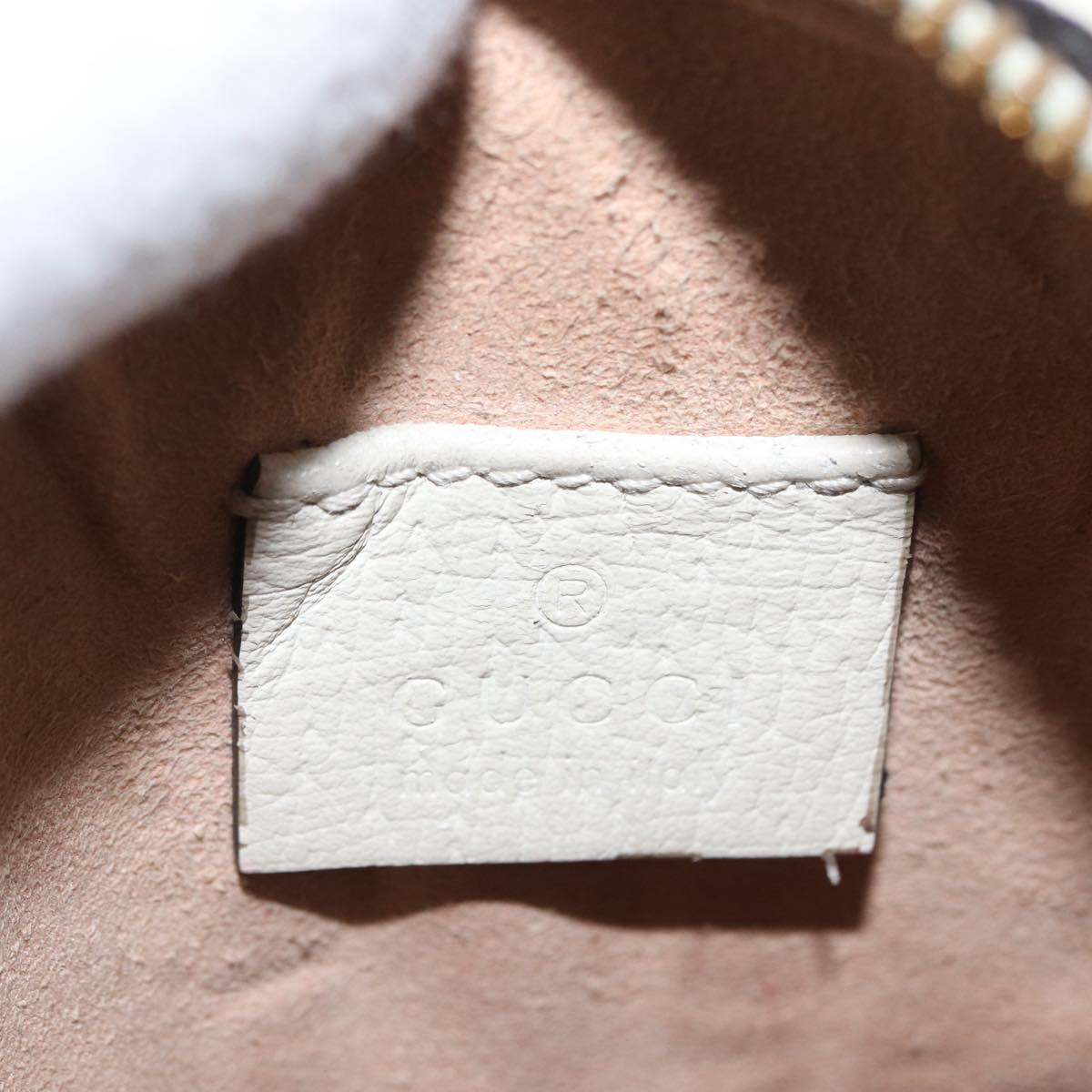 GUCCI Chain GG Marmont Sherry Line Bag Leather White Gold 550618 Auth ka1140