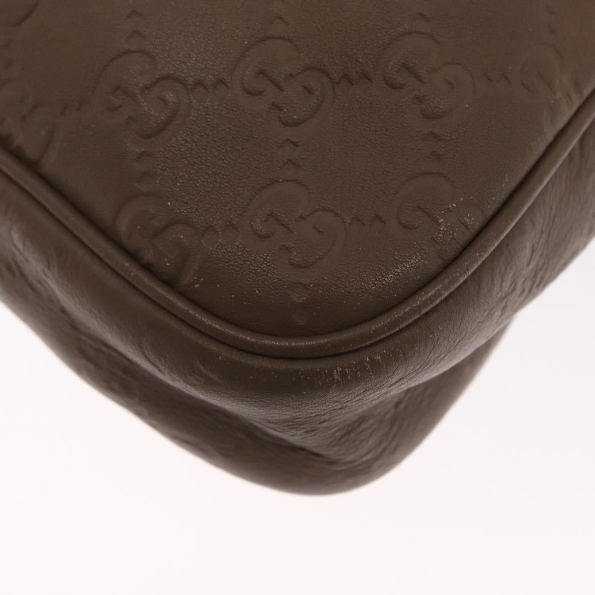 GUCCI GG Canvas Guccissima Hand Bag Leather Brown Gold 208463 Auth ka1141