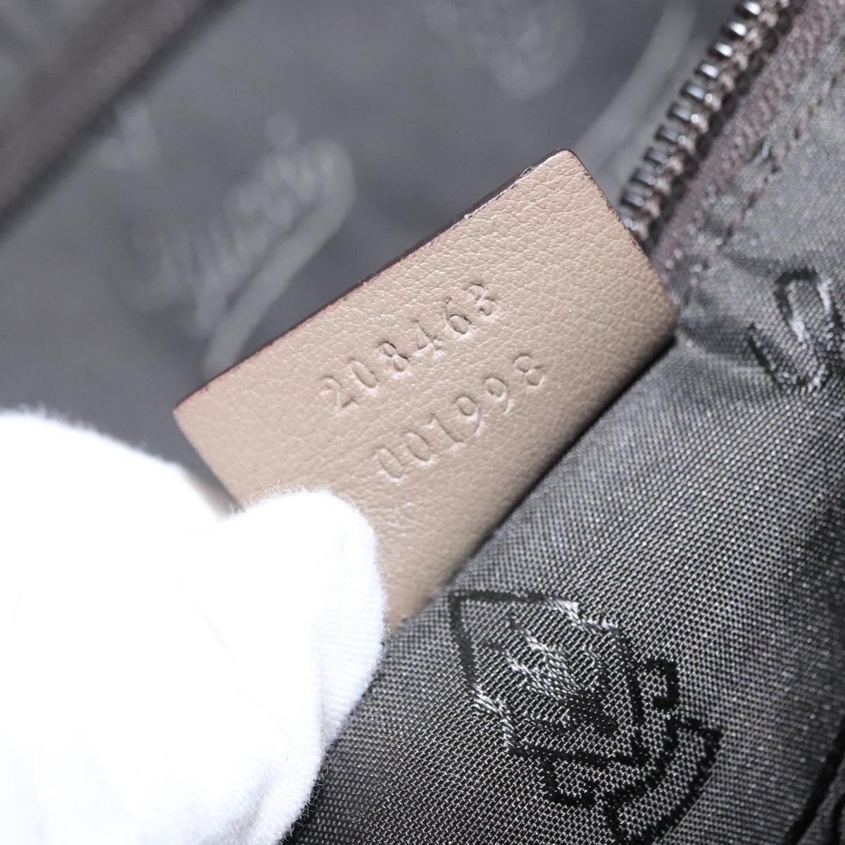 GUCCI GG Canvas Guccissima Hand Bag Leather Brown Gold 208463 Auth ka1141