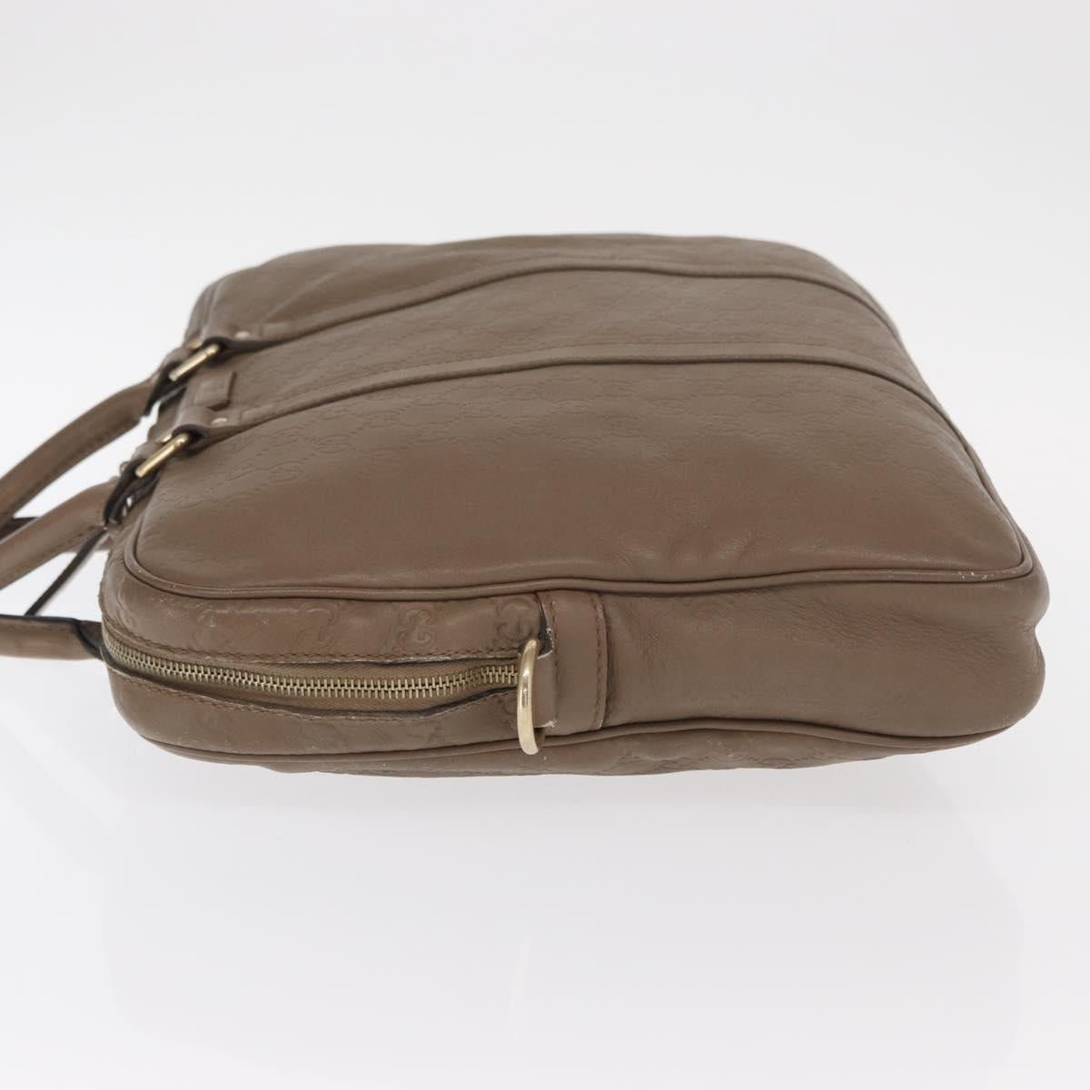 GUCCI GG Canvas Guccissima Hand Bag Leather Brown Gold 208463 Auth ka1141
