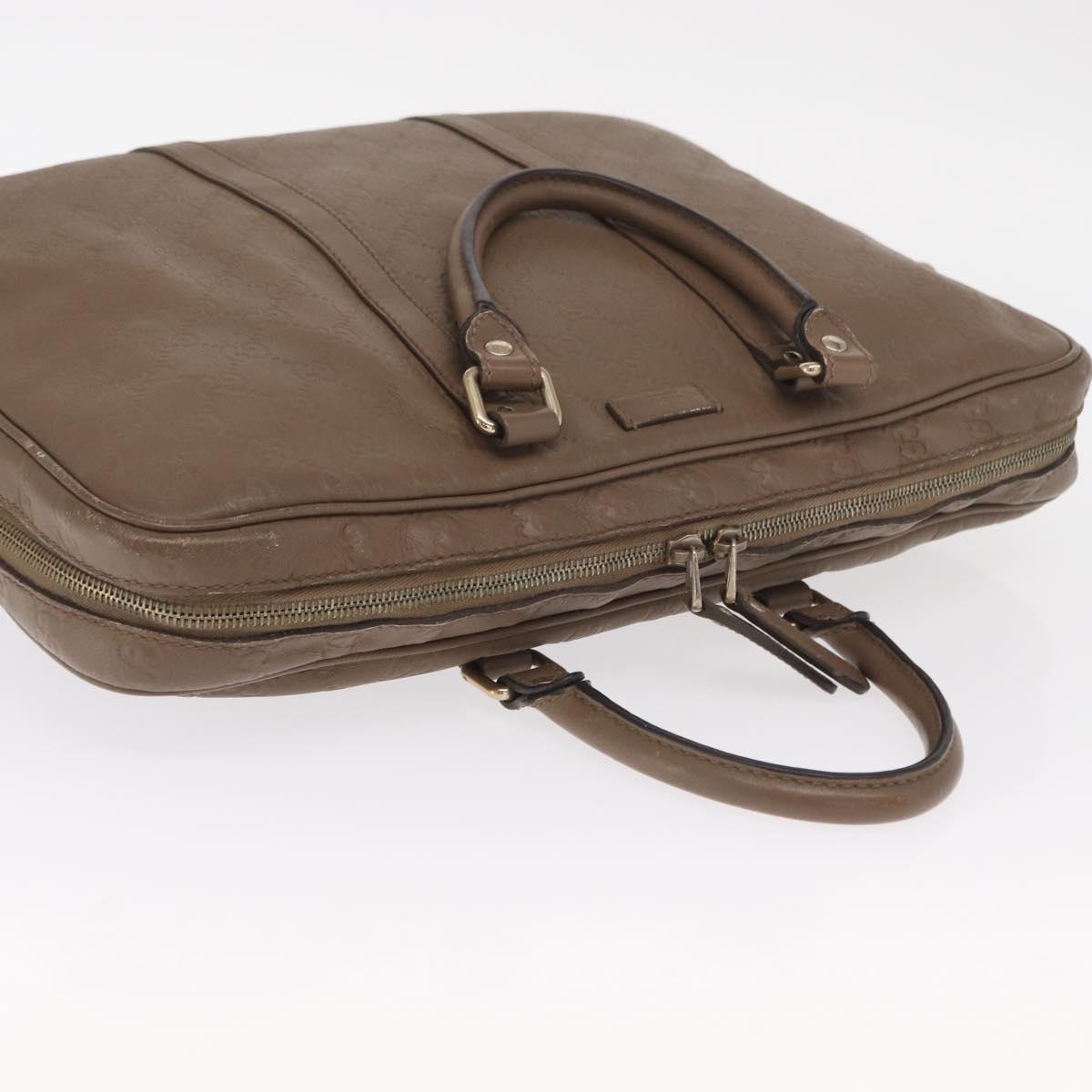 GUCCI GG Canvas Guccissima Hand Bag Leather Brown Gold 208463 Auth ka1141