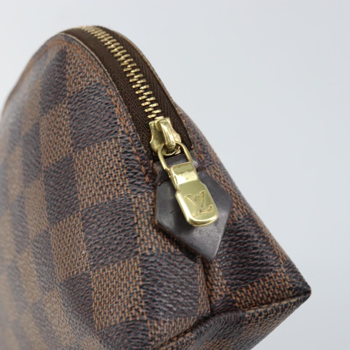 LOUIS VUITTON Damier Ebene Pochette Cosmetic PM Pouch N47516 LV Auth ka1146