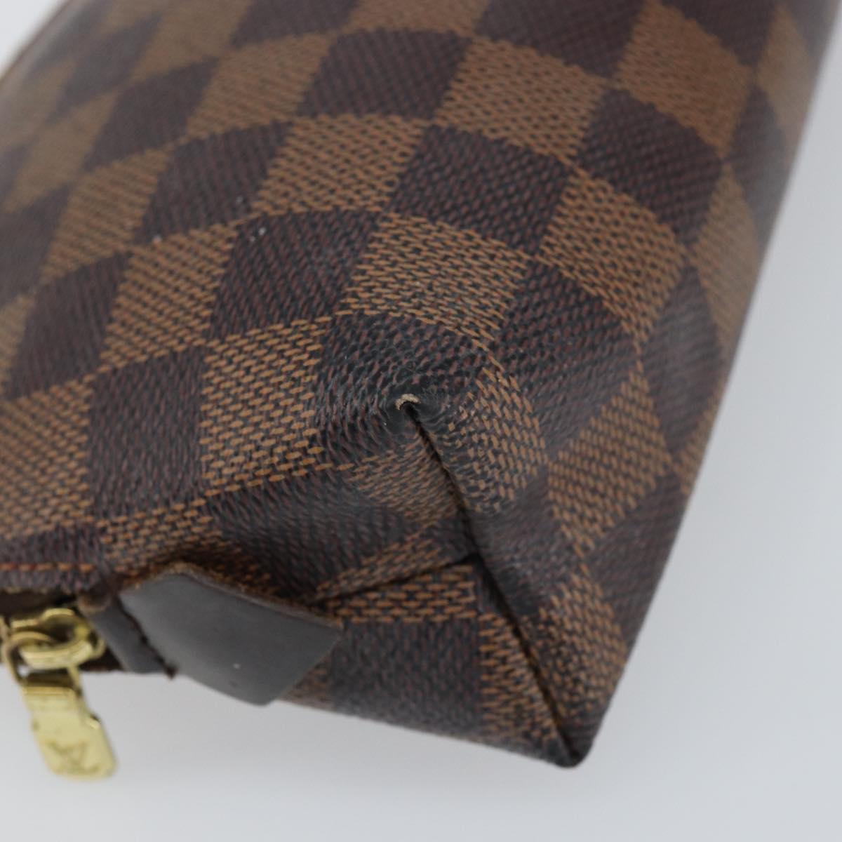 LOUIS VUITTON Damier Ebene Pochette Cosmetic PM Pouch N47516 LV Auth ka1146