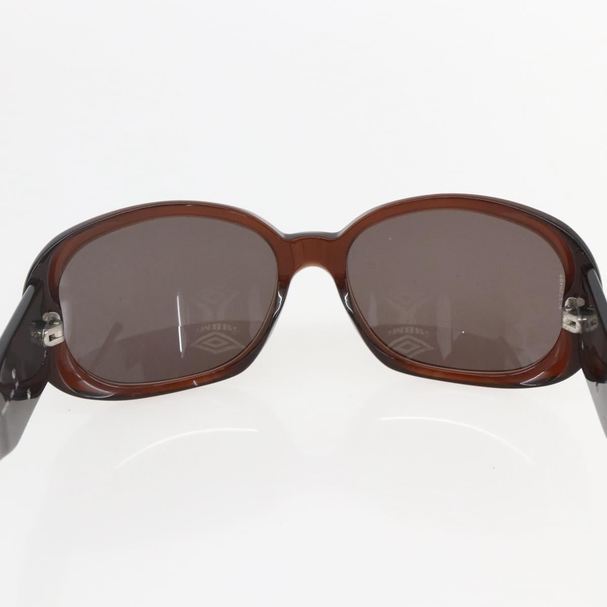 CHANEL Camelia Sunglasses plastic Brown CC Auth ka1148