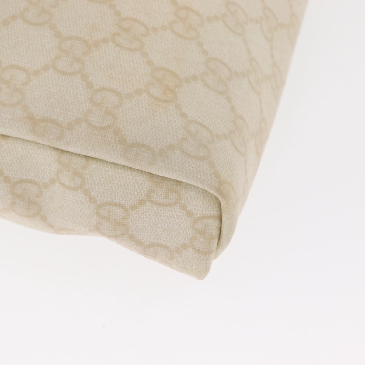 GUCCI GG Supreme Shoulder Bag PVC White Gold 223666 Auth ka1153