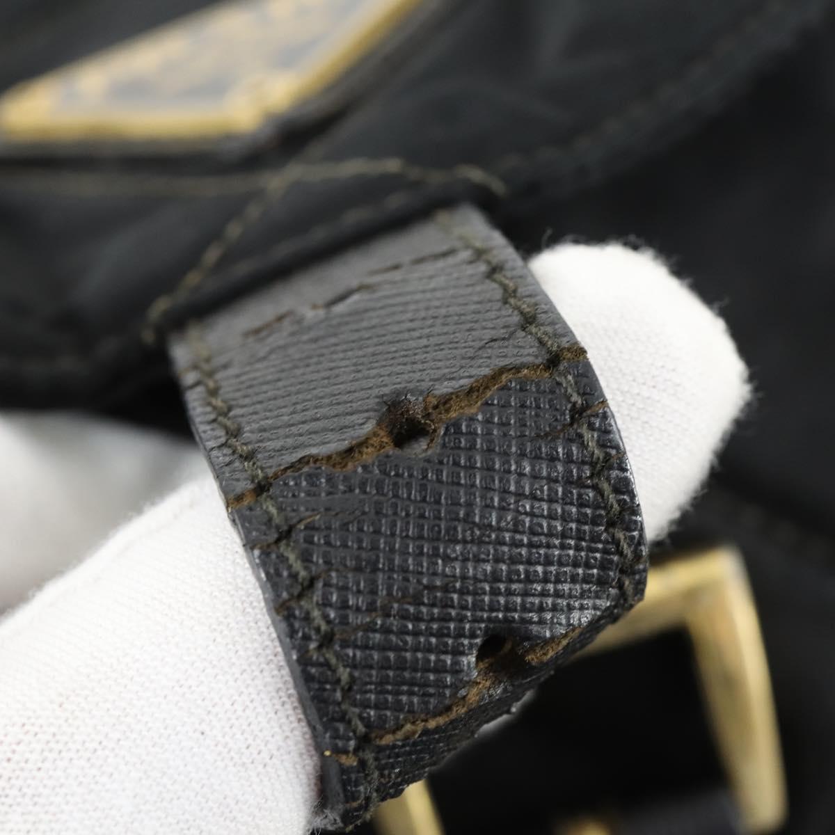 PRADA Backpack Nylon Black Gold Auth ka1154