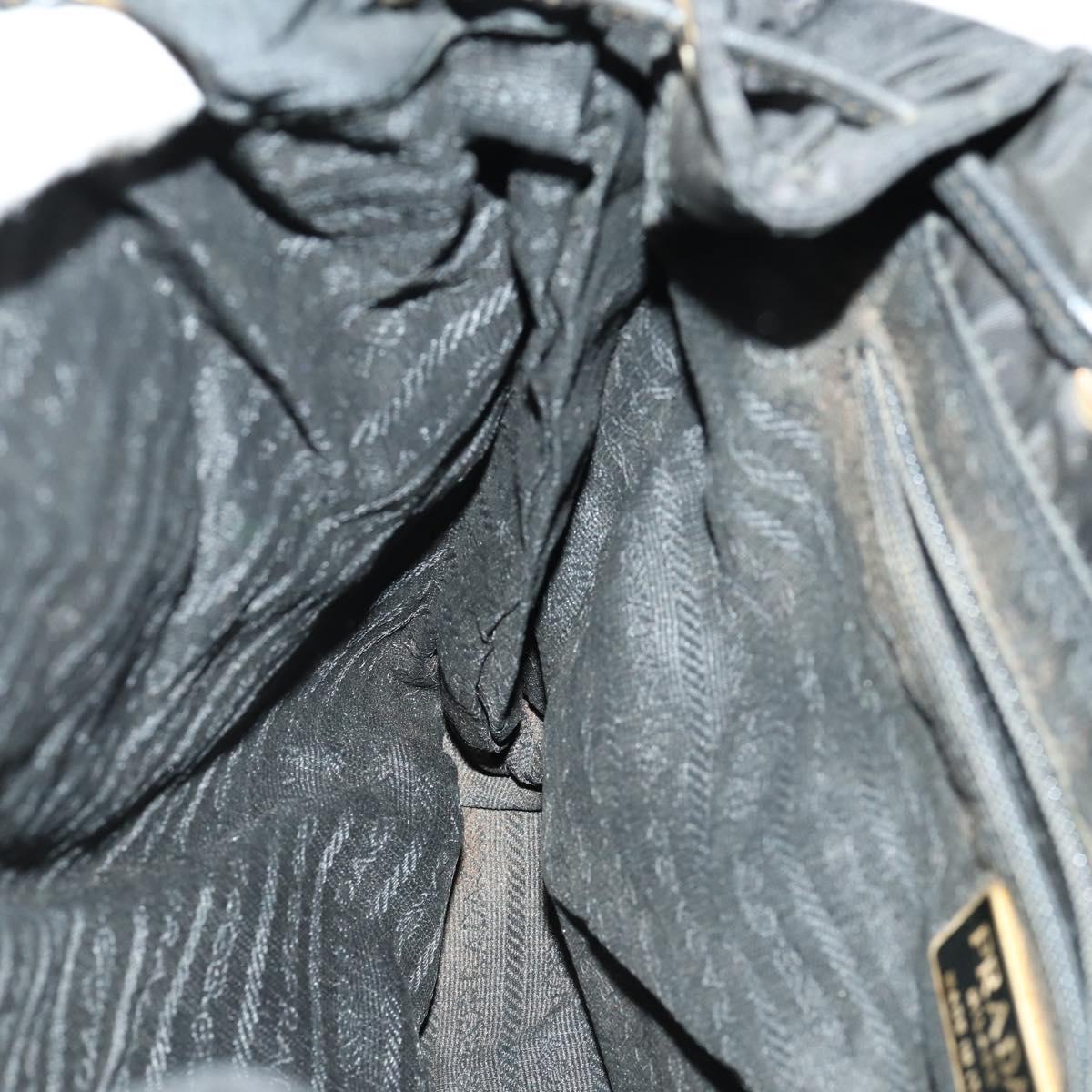 PRADA Backpack Nylon Black Gold Auth ka1154