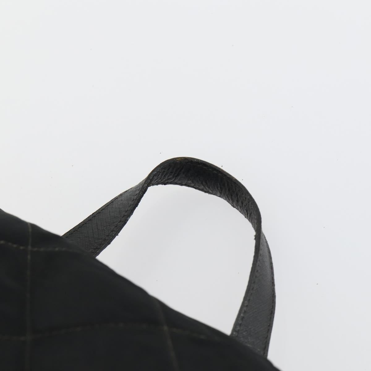 PRADA Backpack Nylon Black Gold Auth ka1154