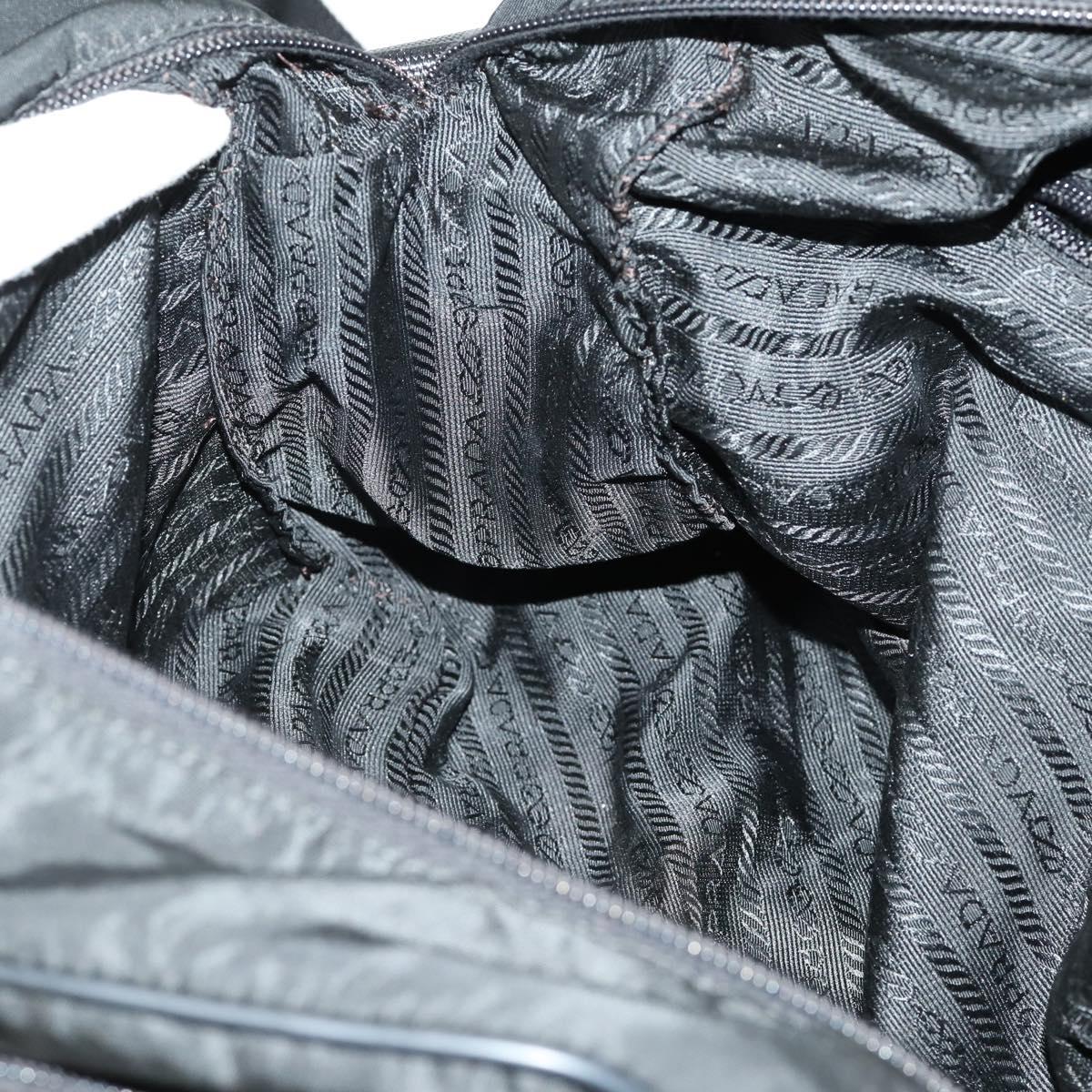 PRADA Shoulder Bag Nylon Black Silver Auth ka1156