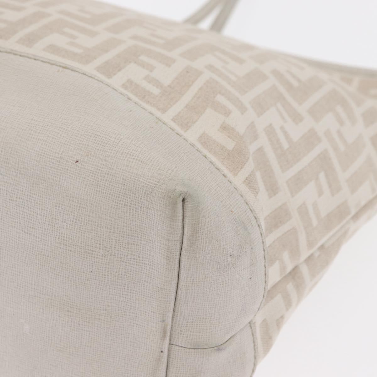 FENDI Zucca Canvas Tote Bag Beige Gold Auth ka1157