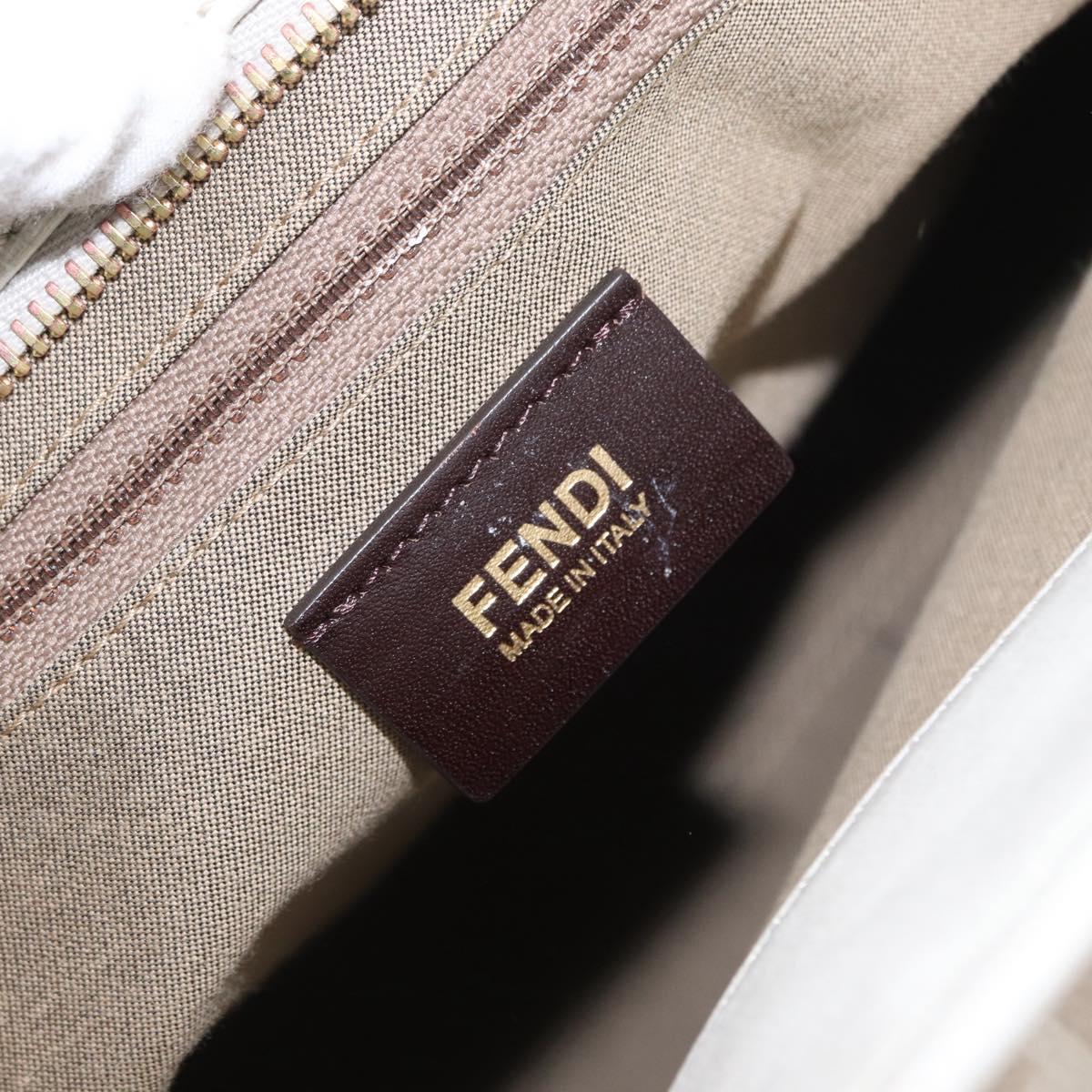 FENDI Zucca Canvas Tote Bag Beige Gold Auth ka1157