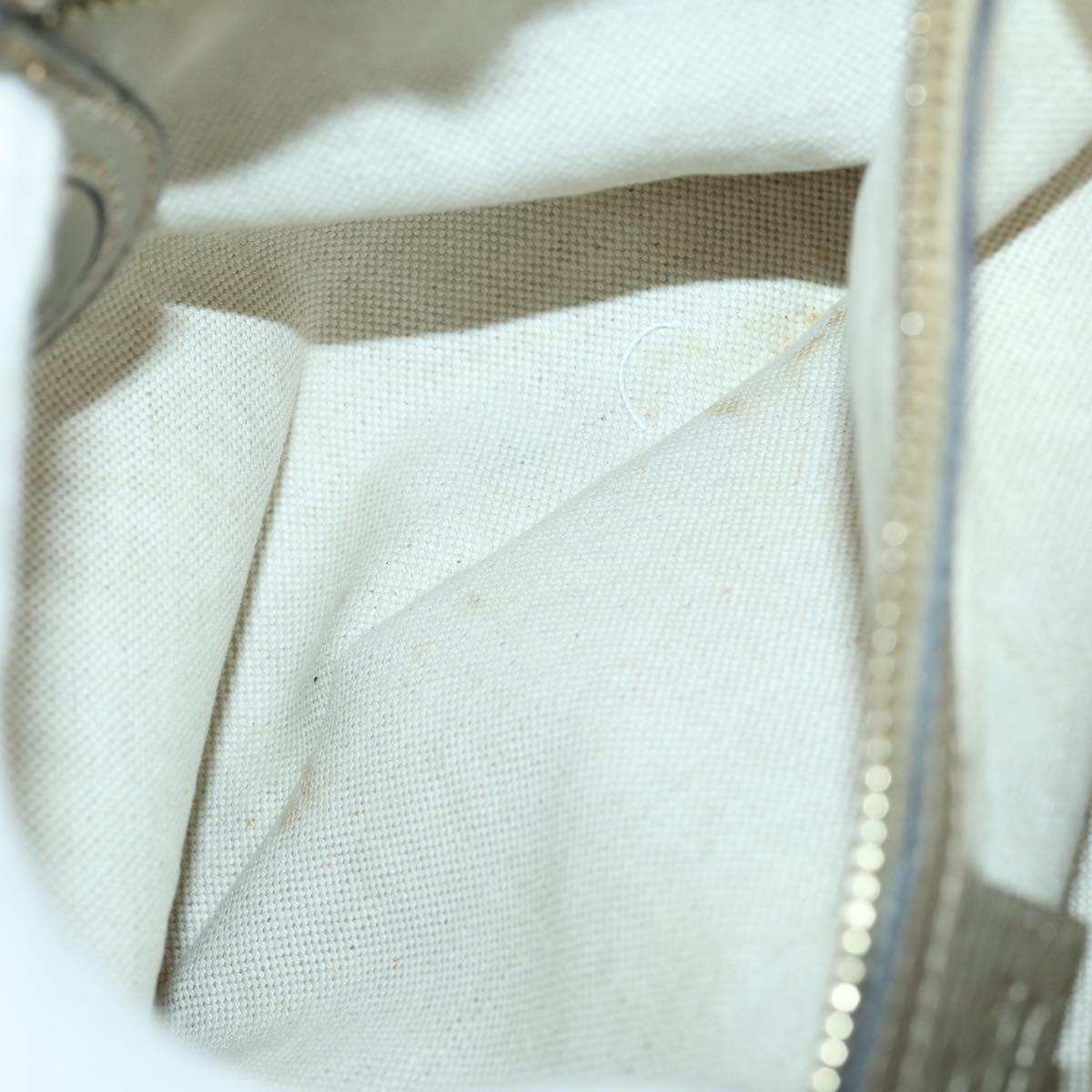 GUCCI Bamboo Hand Bag Leather 2way Beige Gold 323660 Auth ka1163