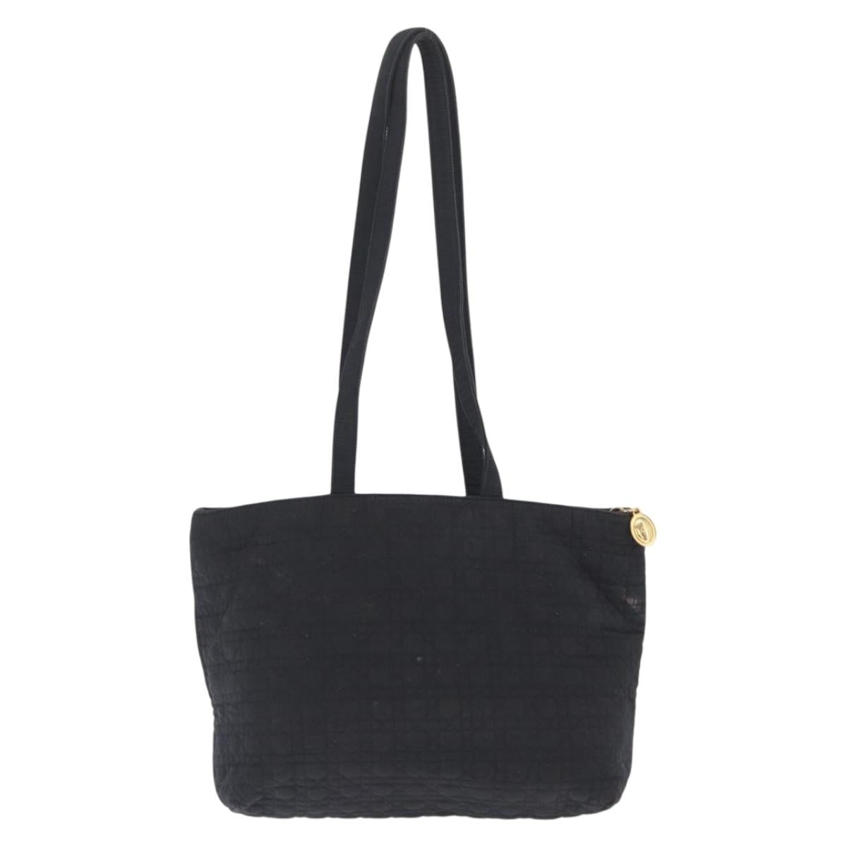Christian Dior Shoulder Bag Nylon Black Gold Auth ka1164