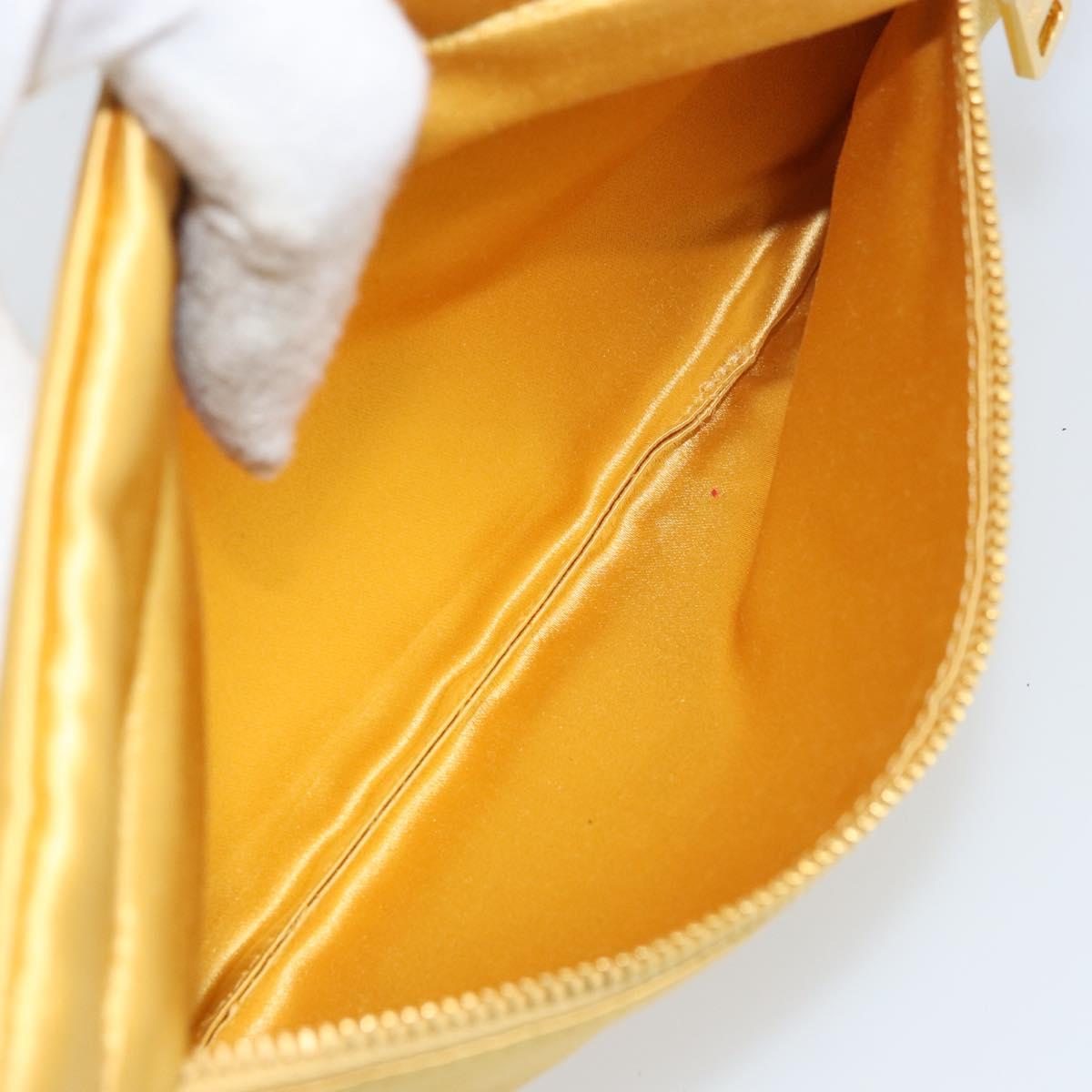 PRADA Pouch Satin Gold Auth ka1184