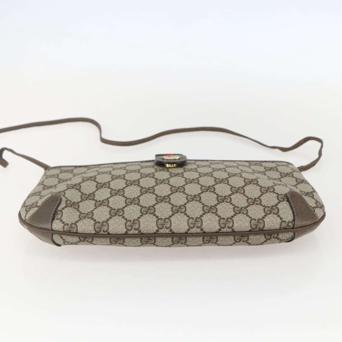 GUCCI GG Supreme Web Sherry Line Shoulder Bag PVC Beige 39 02 026 Auth ka1189
