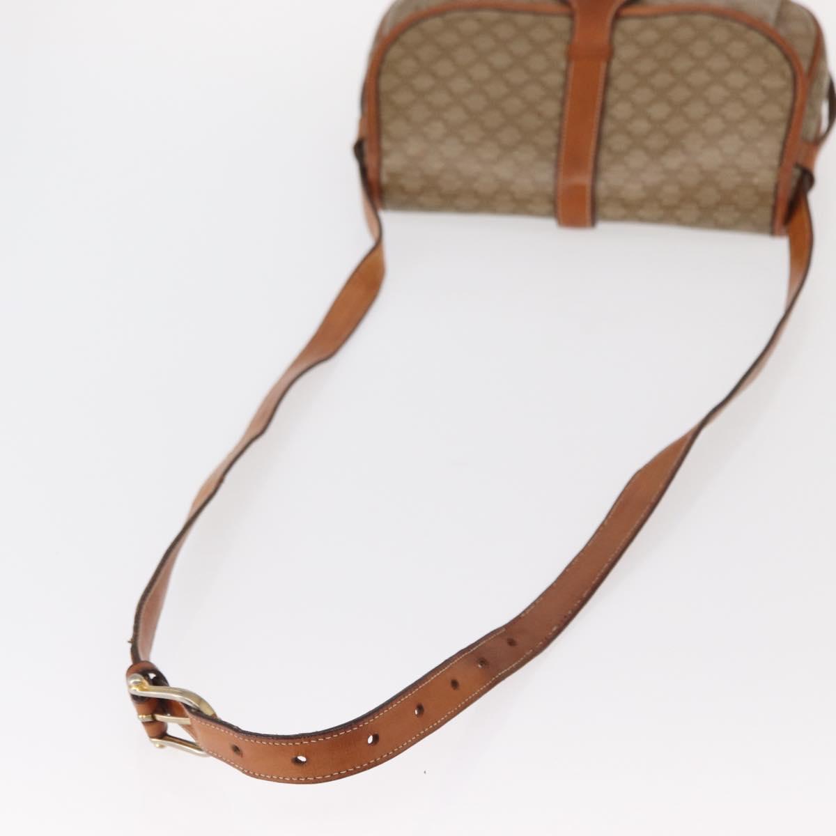 CELINE Macadam Canvas Shoulder Bag PVC Beige Gold Auth ka119