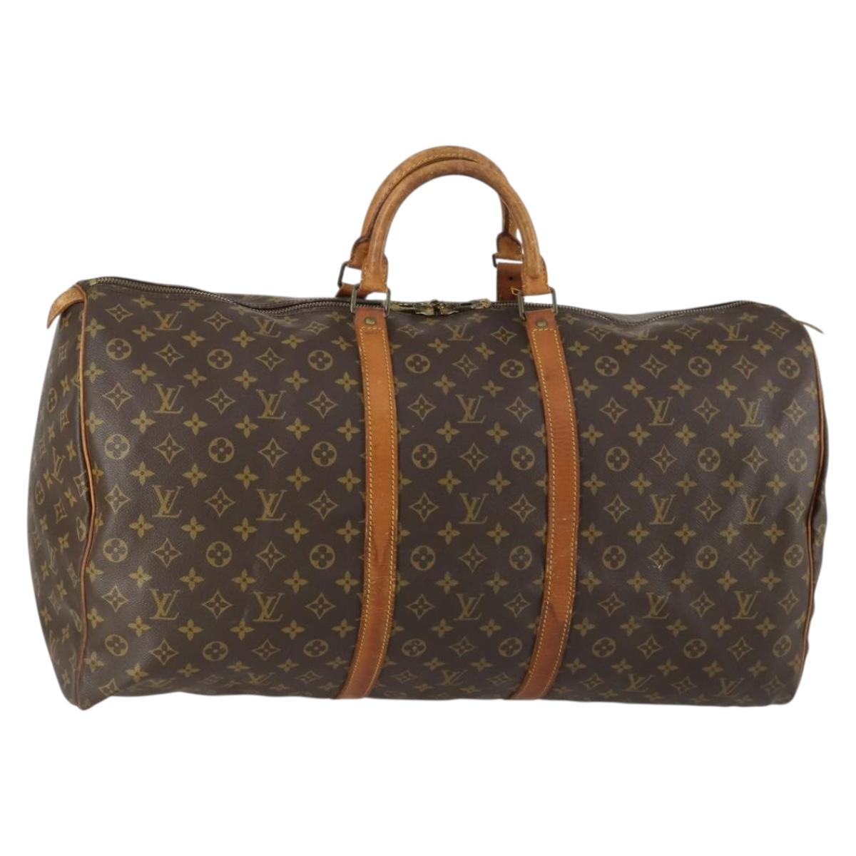 LOUIS VUITTON Monogram Keepall 60 Boston Bag M41422 LV Auth ka1203