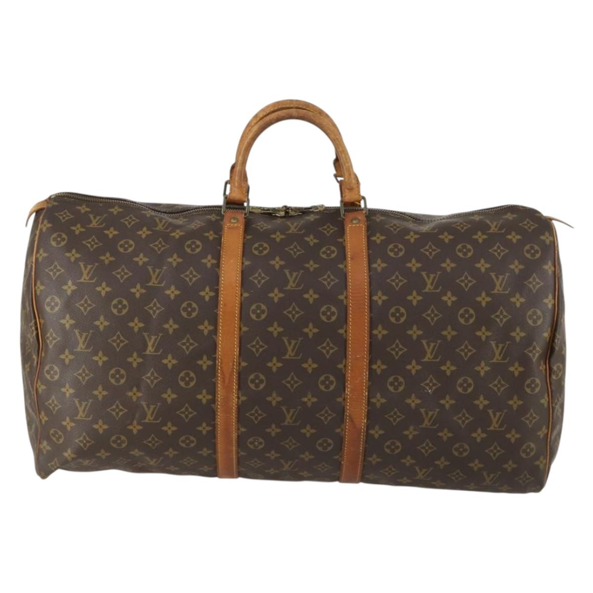 LOUIS VUITTON Monogram Keepall 60 Boston Bag M41422 LV Auth ka1203