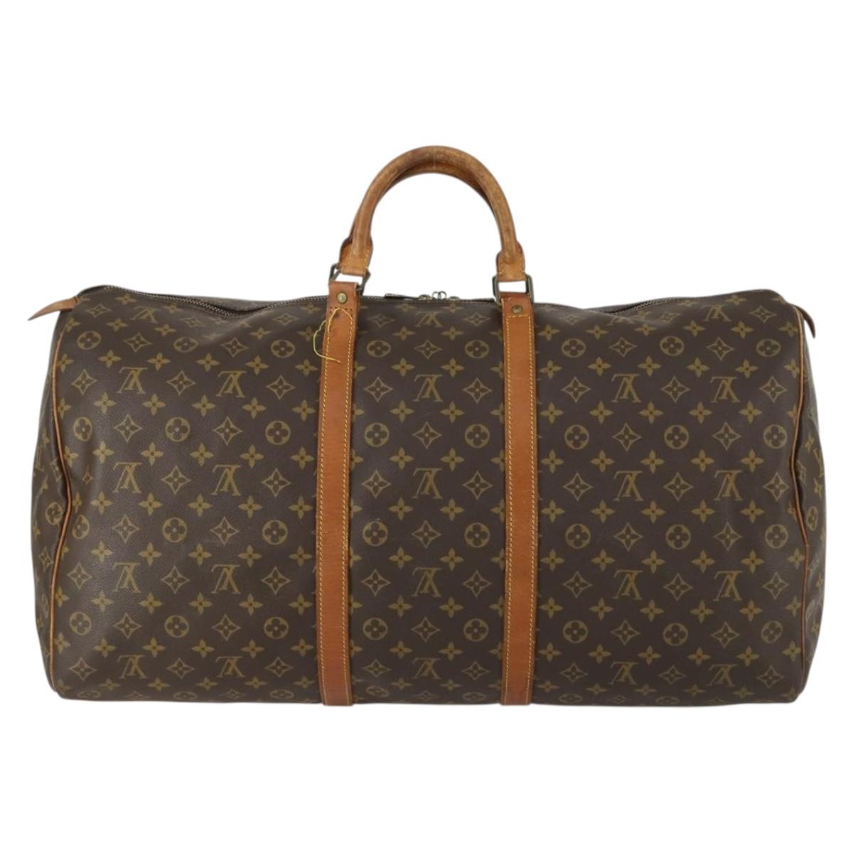 LOUIS VUITTON Monogram Keepall 60 Boston Bag M41422 LV Auth ka1203