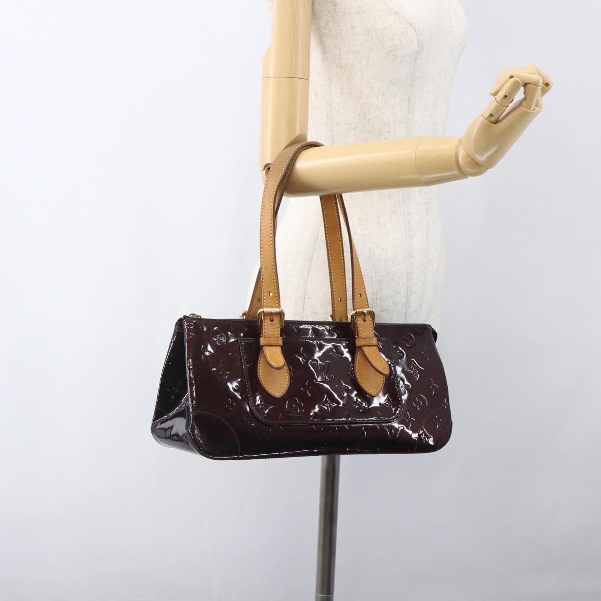 LOUIS VUITTON Monogram Vernis Rosewood Avenue Bag Amarante M93510 LV Auth ka1207