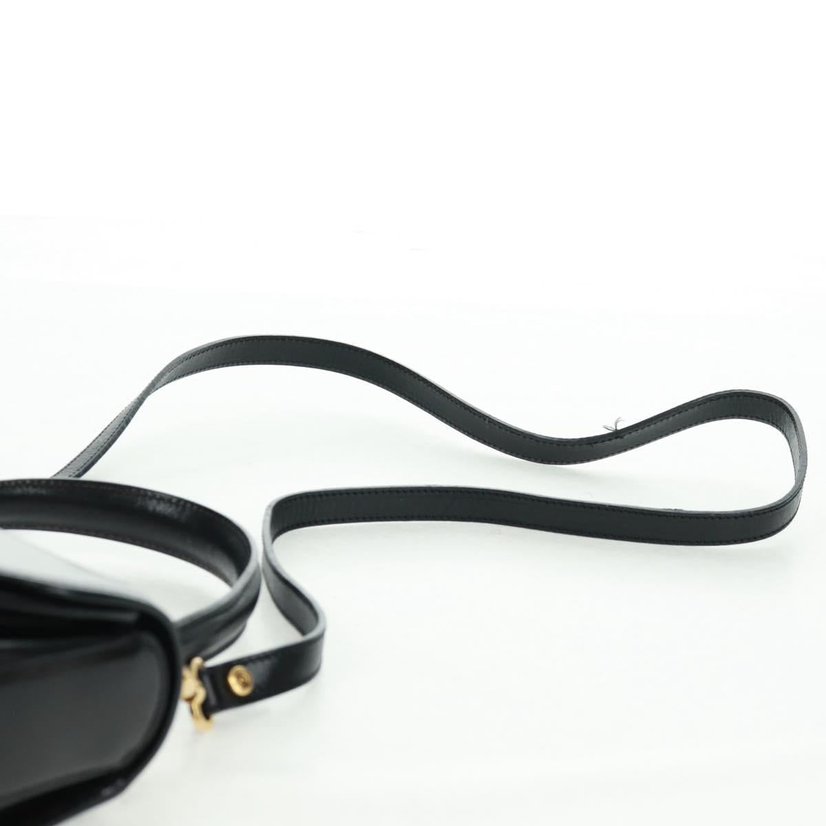 BALLY Hand Bag Leather 2way Gold Black Auth ka1217