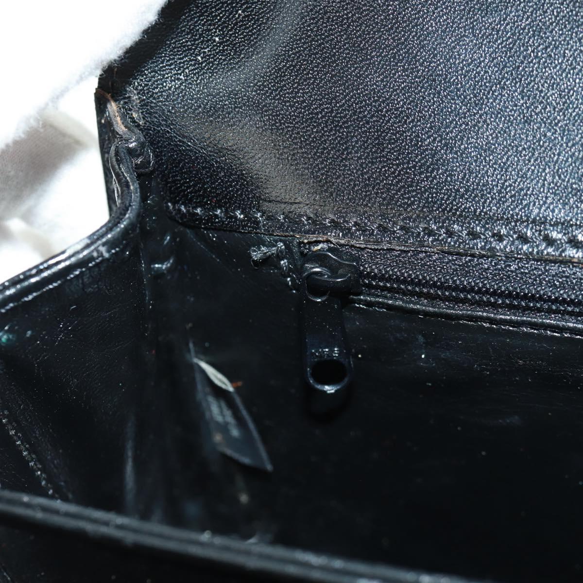 BALLY Hand Bag Leather 2way Gold Black Auth ka1217