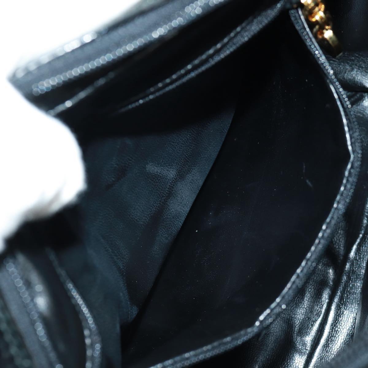 Salvatore Ferragamo Shoulder Bag Patent leather Black Gold Auth ka1226