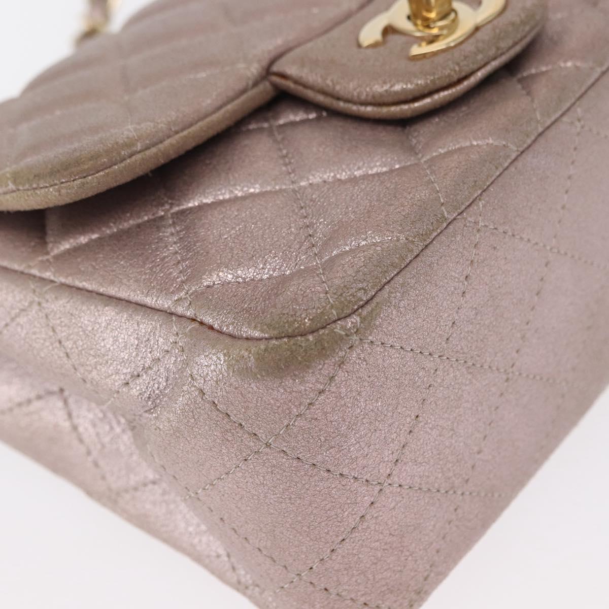 CHANEL Matelasse 17 Chain Shoulder Bag Leather Pink Gold CC Auth ka1227A