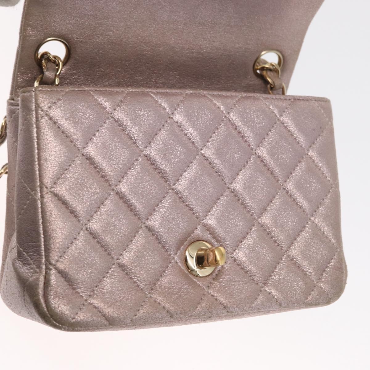 CHANEL Matelasse 17 Chain Shoulder Bag Leather Pink Gold CC Auth ka1227A