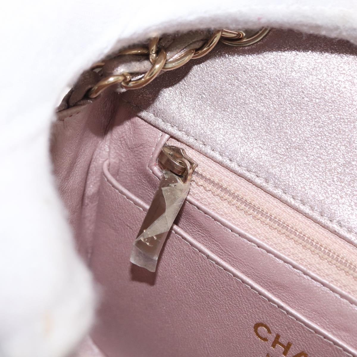 CHANEL Matelasse 17 Chain Shoulder Bag Leather Pink Gold CC Auth ka1227A