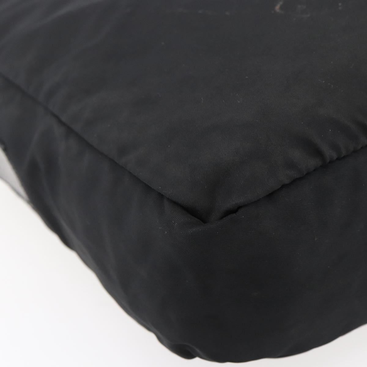 PRADA Shoulder Bag Nylon Black Silver Auth ka123