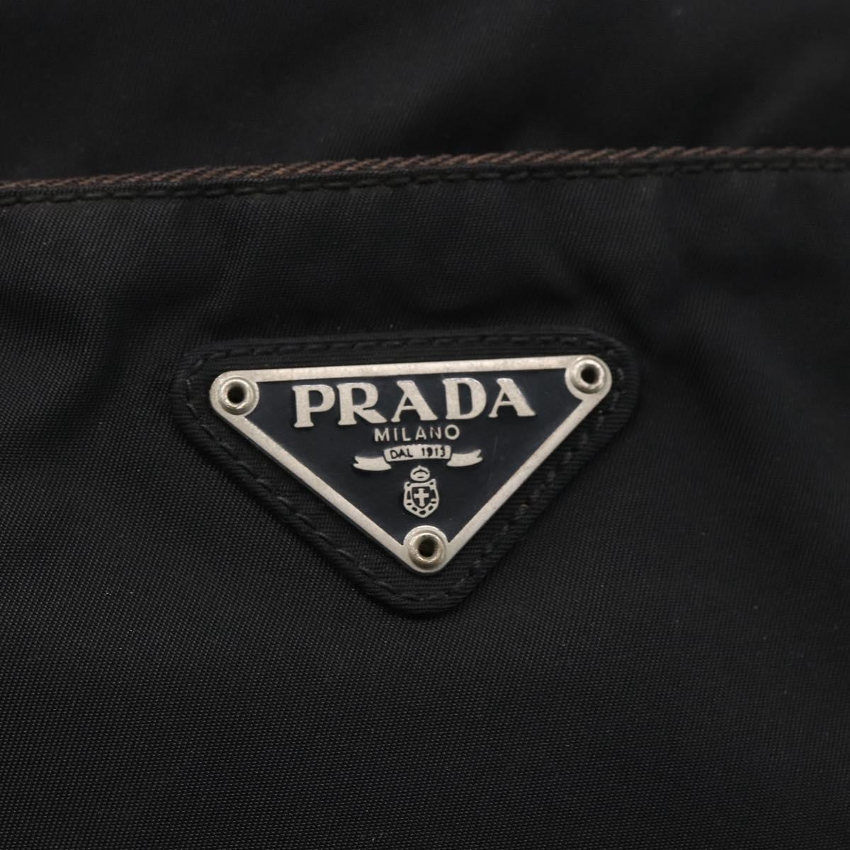 PRADA Shoulder Bag Nylon Black Silver Auth ka123