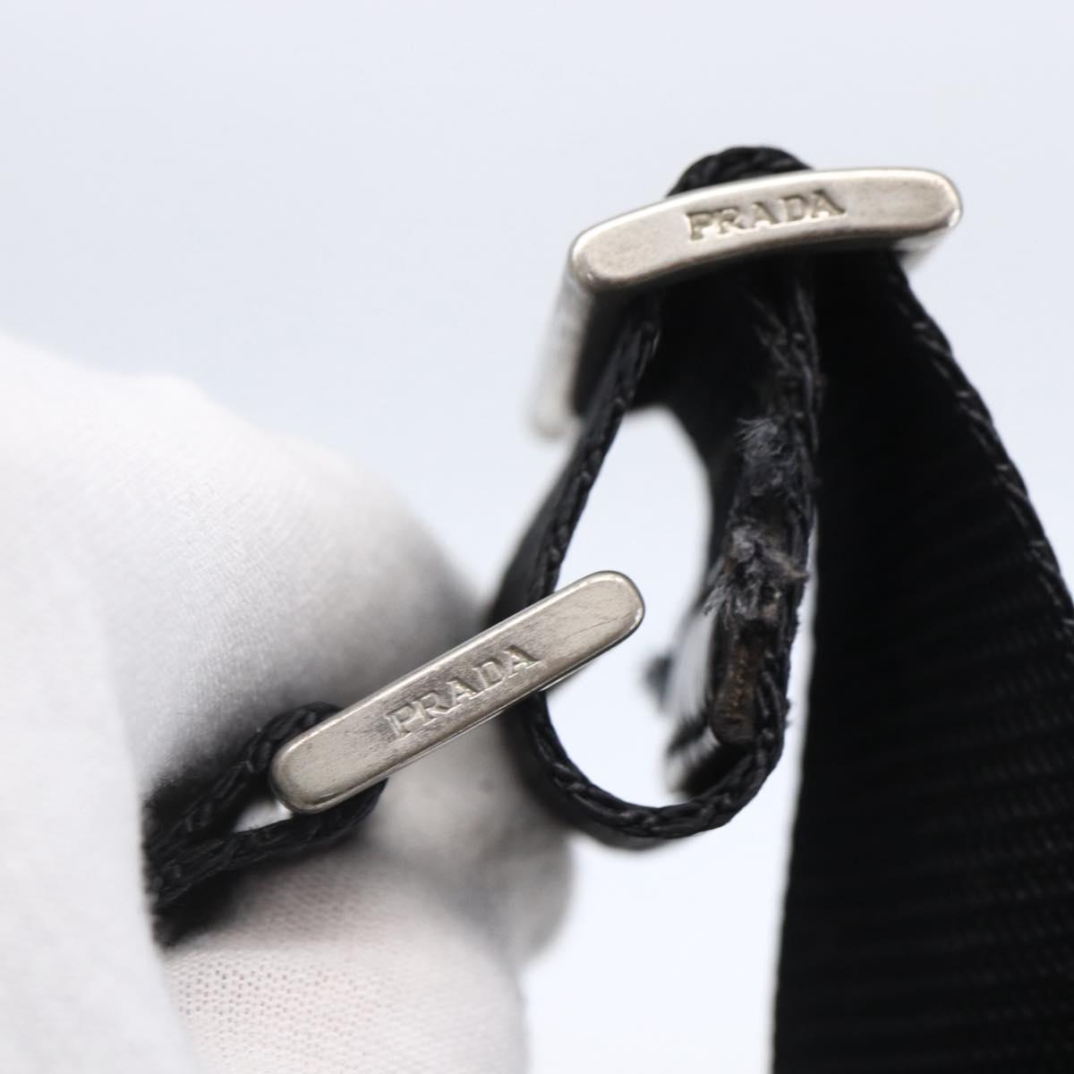 PRADA Shoulder Bag Nylon Black Silver Auth ka123