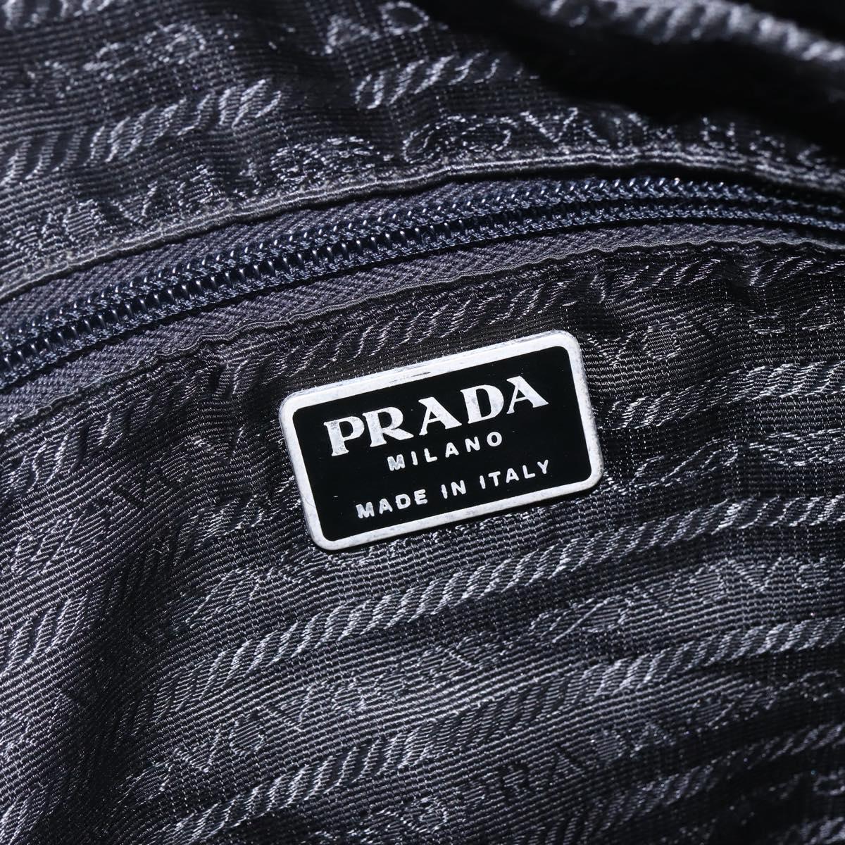 PRADA Shoulder Bag Nylon Black Silver Auth ka123