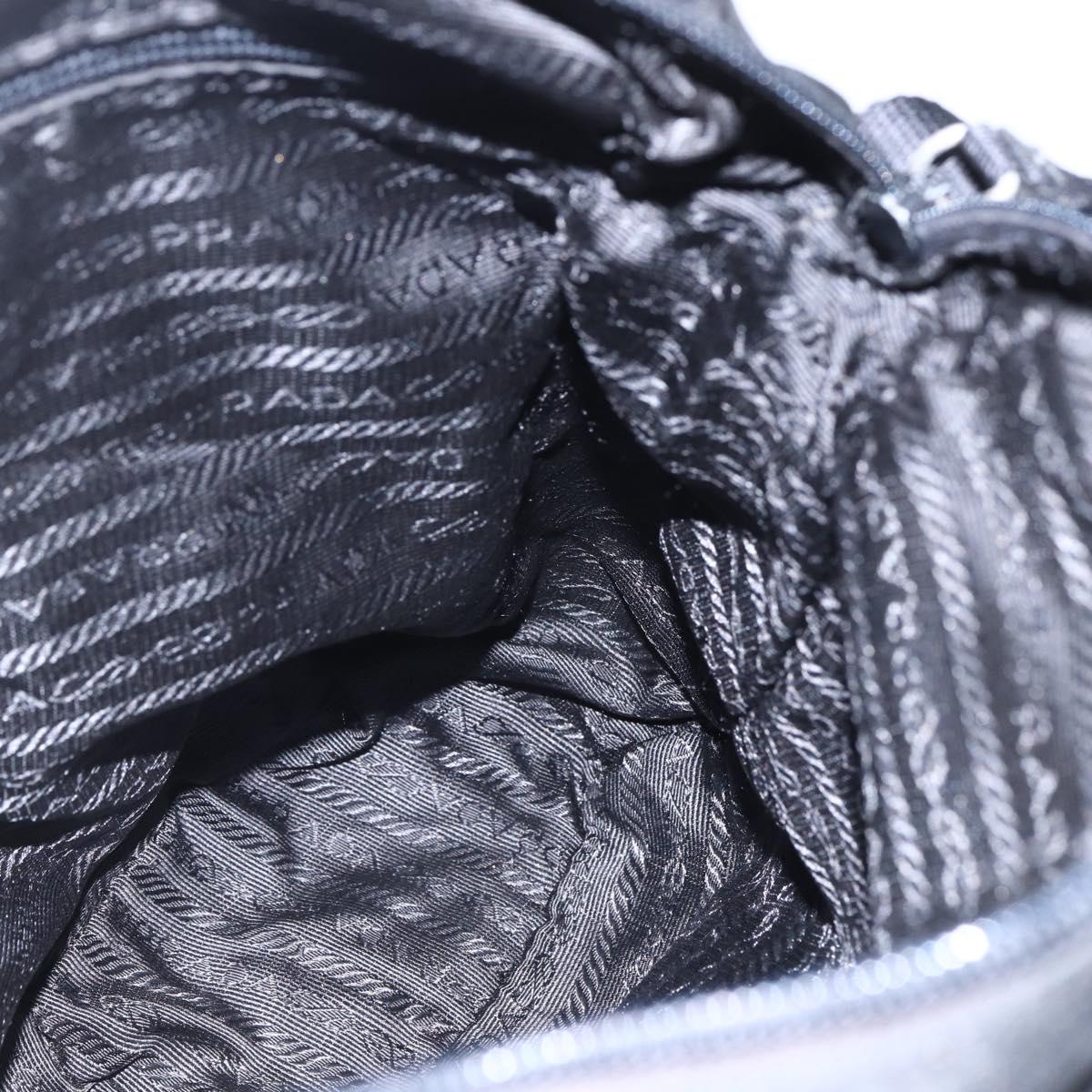 PRADA Shoulder Bag Nylon Black Silver Auth ka123