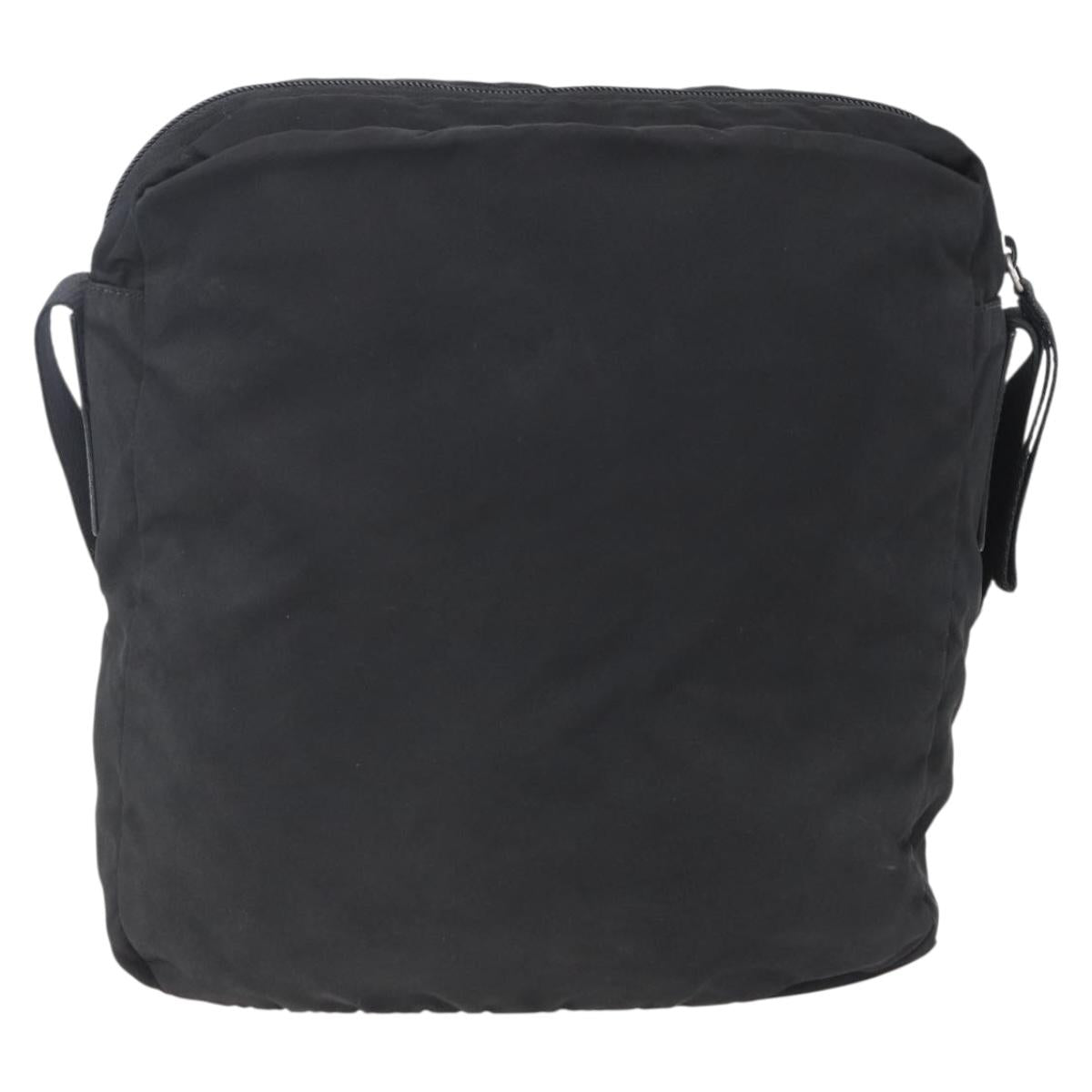 PRADA Shoulder Bag Nylon Black Silver Auth ka123