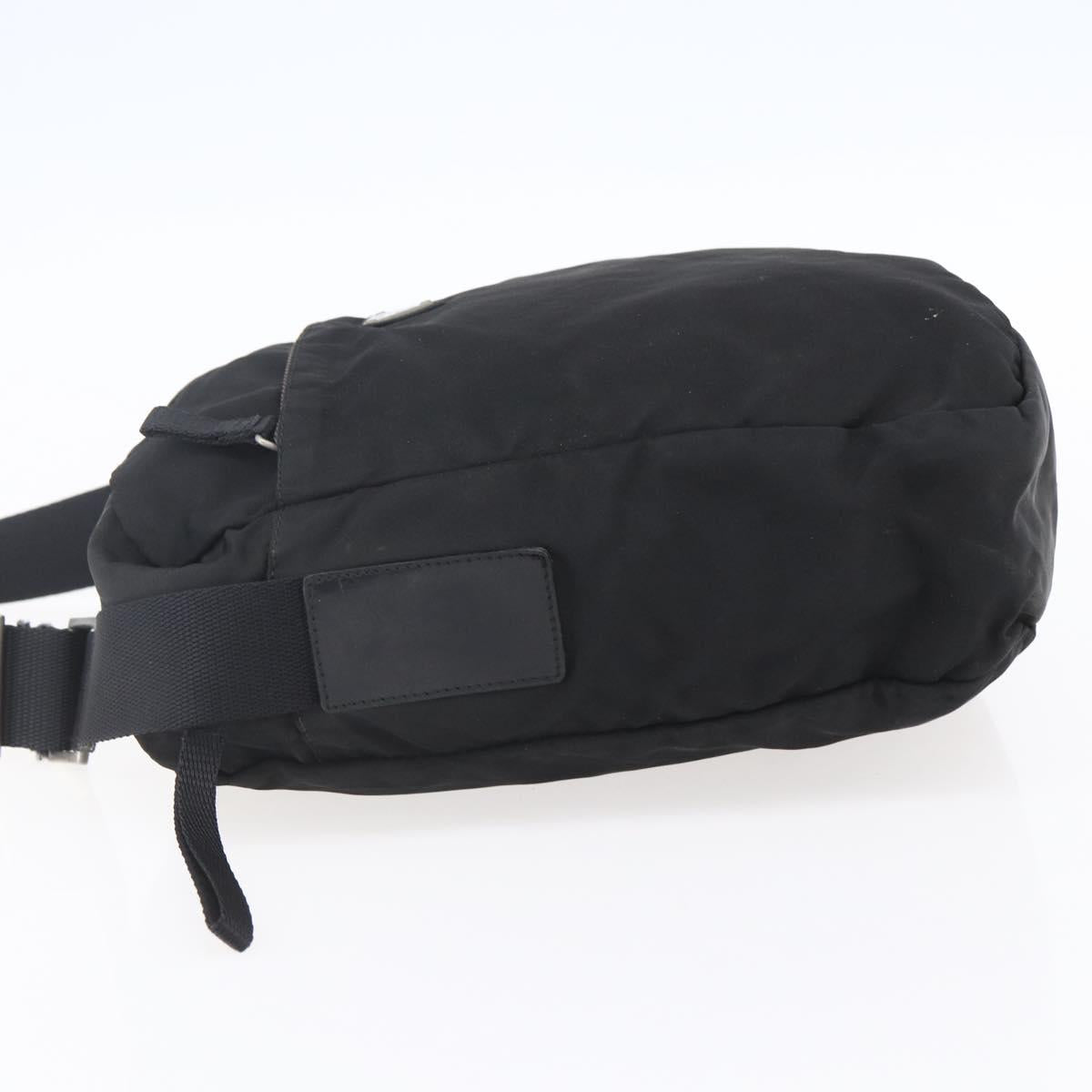 PRADA Shoulder Bag Nylon Black Silver Auth ka123