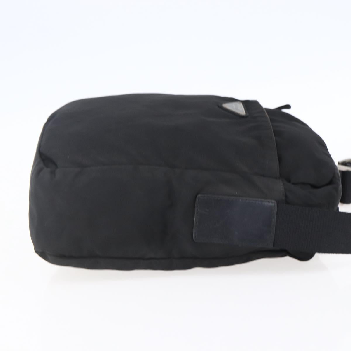 PRADA Shoulder Bag Nylon Black Silver Auth ka123